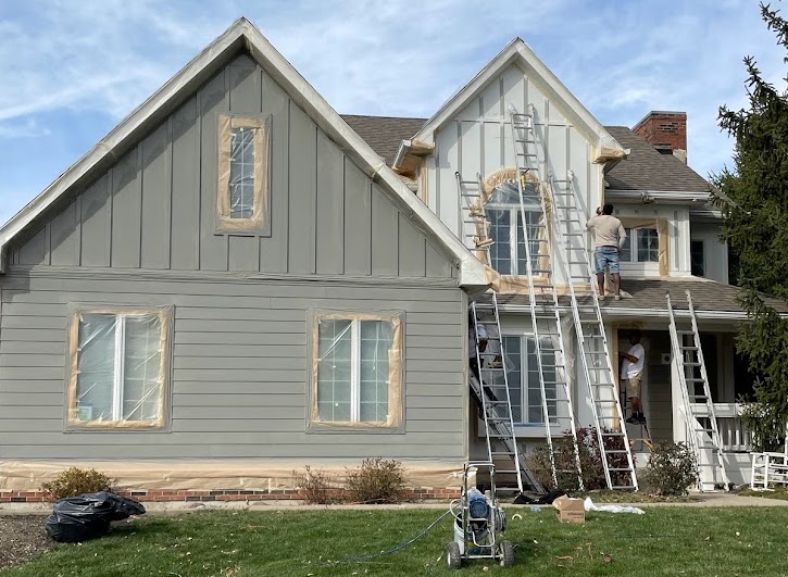 In progress residential painting service in Zionsville