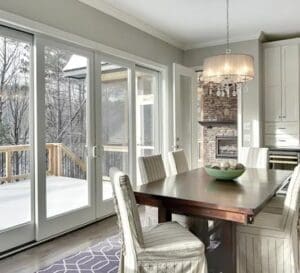 white sliding door by Andersen