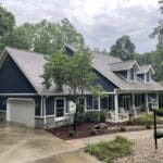 Dark blue vertical siding by James Hardie on a home in Indianapolis