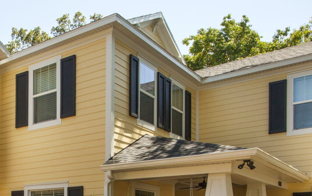 yellow fiber cement siding on a home in danville, Indiana