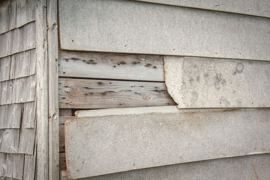 Damaged siding 