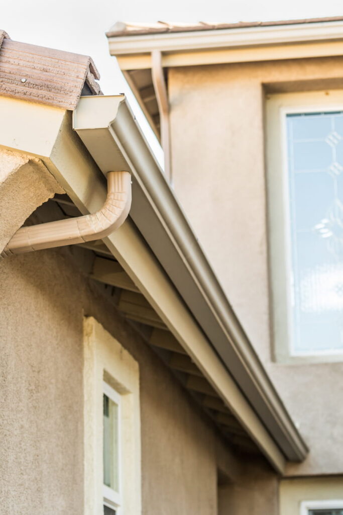 House Gutter System on Suburban Home Exterior