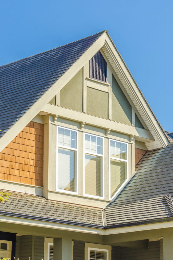Architectural Detail of House Exterior on Sunny Day